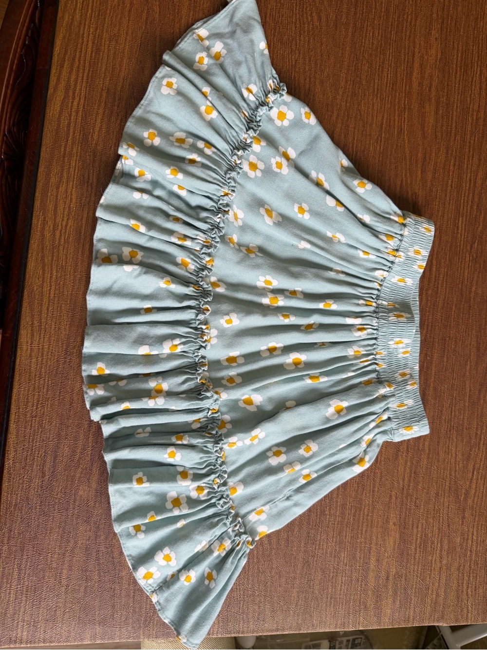 Stella McCartney Kids Mint Green Daisy Print Tiered Skirt